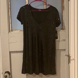 XS BLACK FULL SEQUIN DRESS